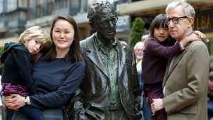 Woody Allen, his wife Soon-Yi Previn, their daughter Bechet and Manzie in Oviedo