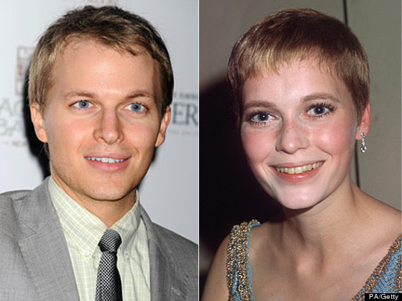 Ronan Farrow and his mother Mia Farrow when she was young.