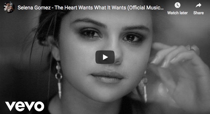 Selena Gomez's signs "The Heart Wants What It Wants"