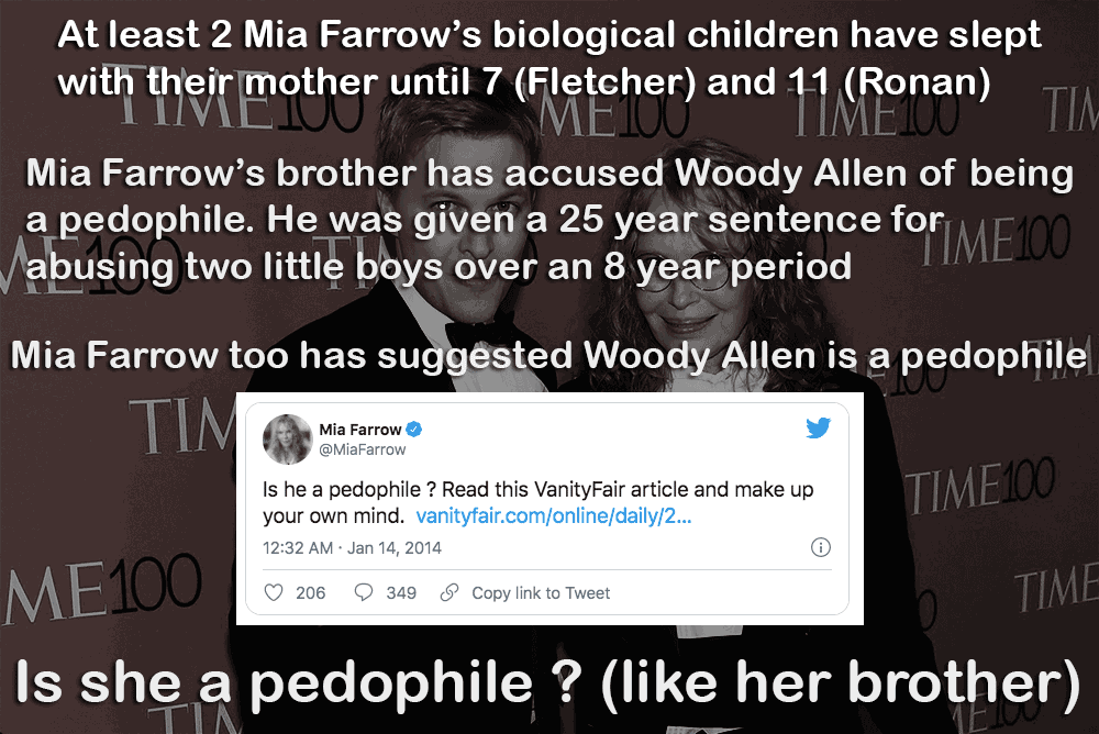 Is Mia Farrow a pedophile ? (like her brother)