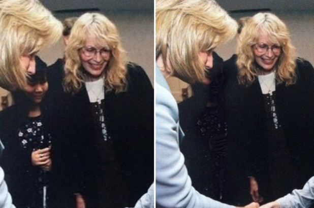 Tam Farrow erased from a photo with Mia Farrow and Hillary Clinton